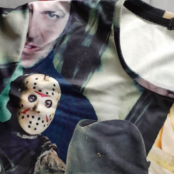 Horror Icons All Over Print Shirt Dri Fit Material Horror Tee - Picture 7 of 10